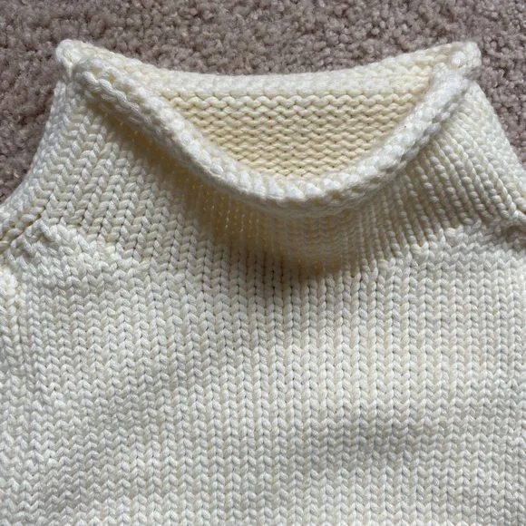 Pilcro Anthropologie Sleeveless Cream Sweater size M new! - Picture 5 of 9